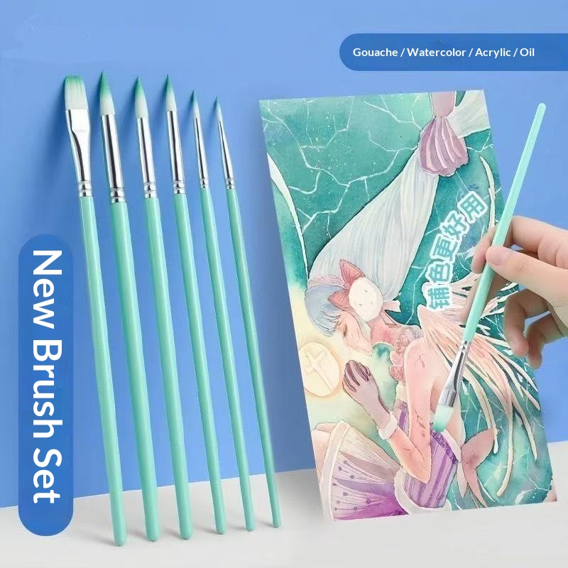 Conjunto de 6 Pincéis de Nylon - Gouache Paint Set avaliação e preço
